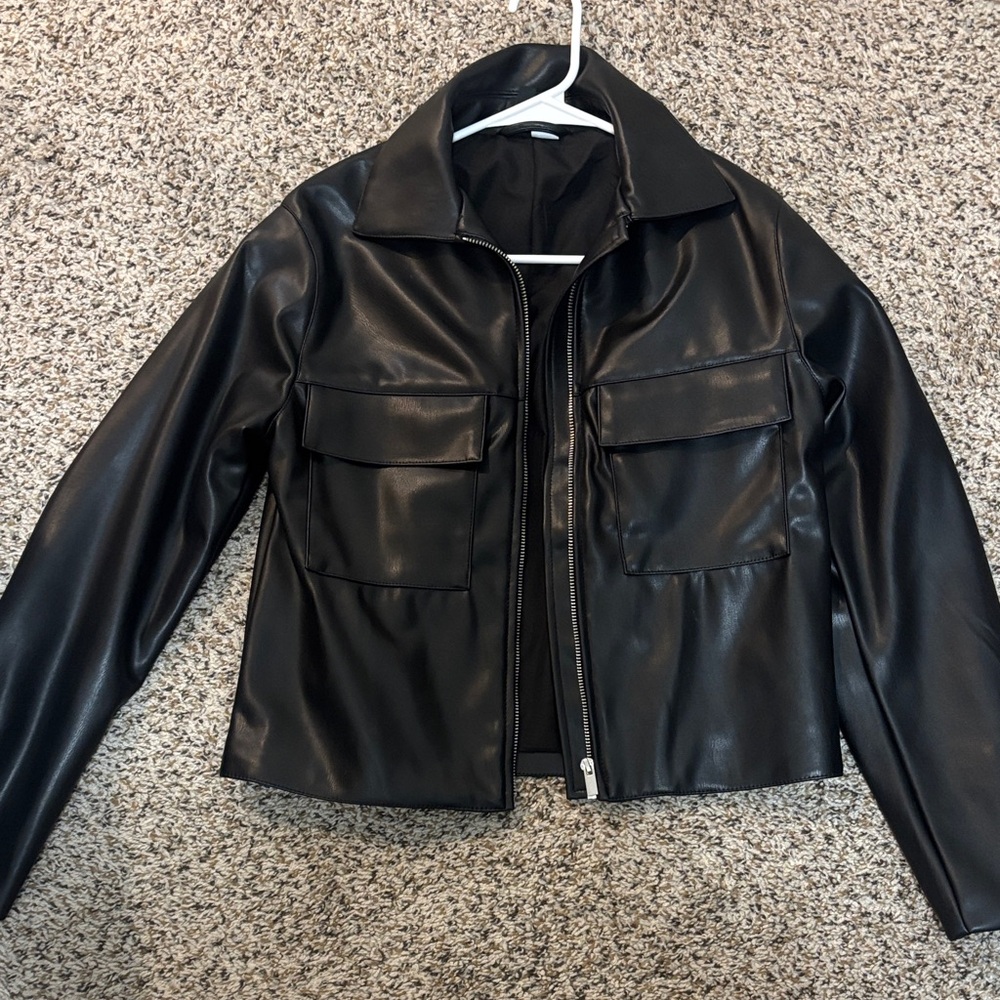 H&M Women's Black Faux Leather Jacket